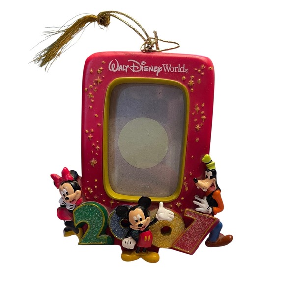 Walt Disney World 2007 2"X3" Picture Frame Ornament Mickey Minnie Goofy Collect - Picture 1 of 6